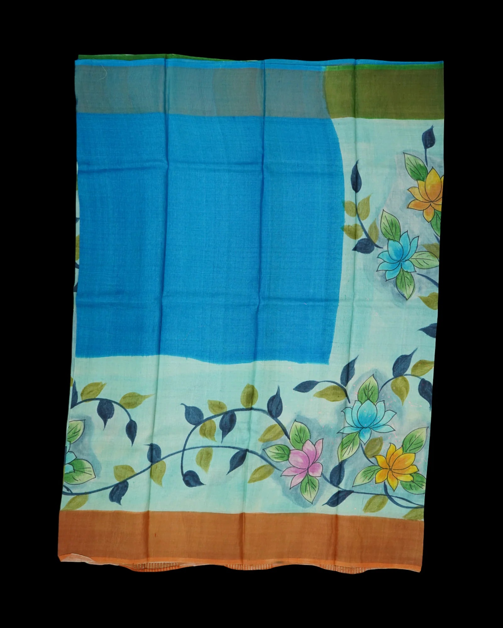 Sky Blue Tussar Silk Mangalgiri Saree