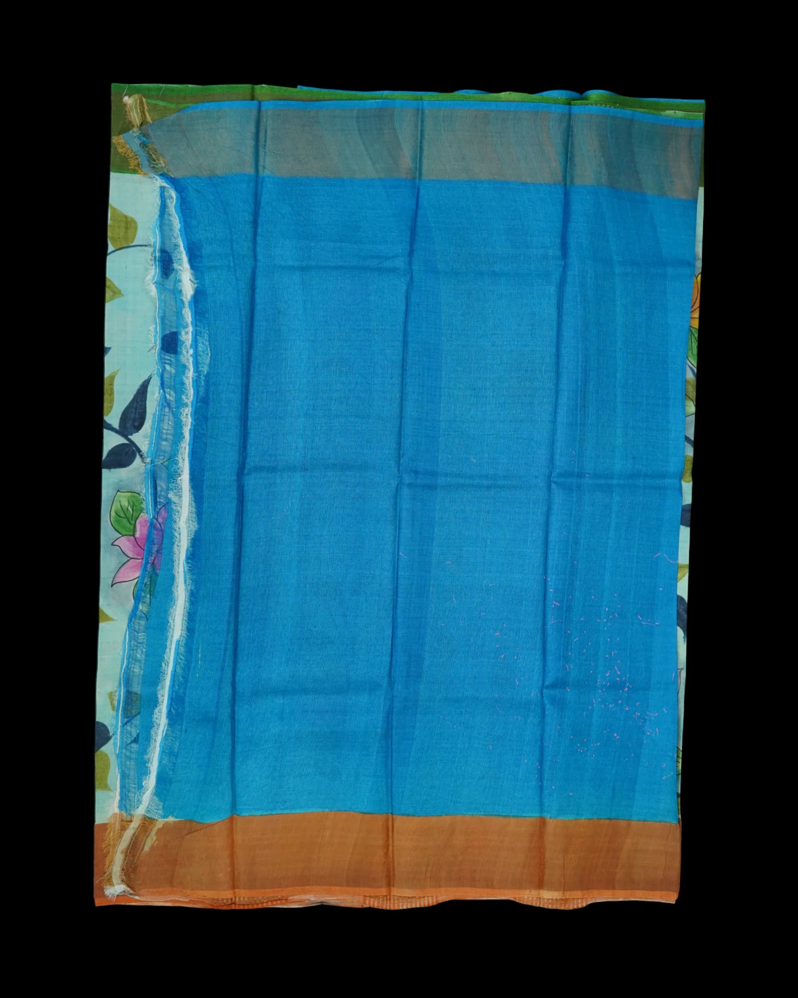 Sky Blue Tussar Silk Mangalgiri Saree