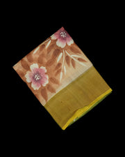 Cream Tussar Silk Mangalgiri Saree