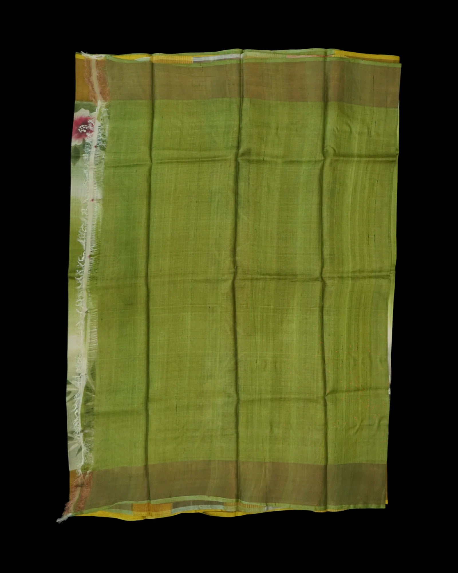 Cream Tussar Silk Mangalgiri Saree