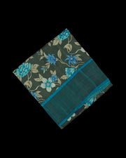 Floral Tussar Silk Mangalgiri Saree