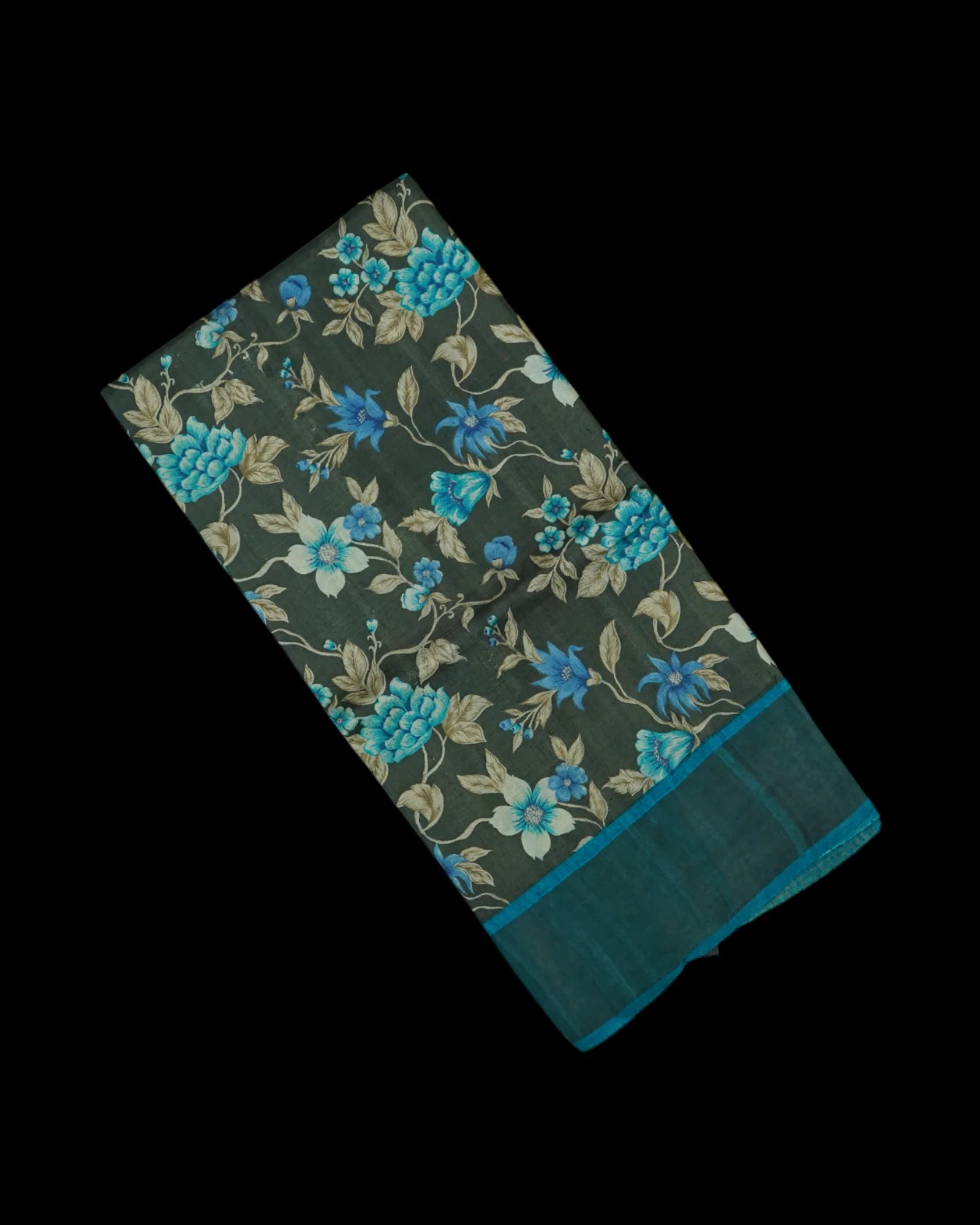 Floral Tussar Silk Mangalgiri Saree