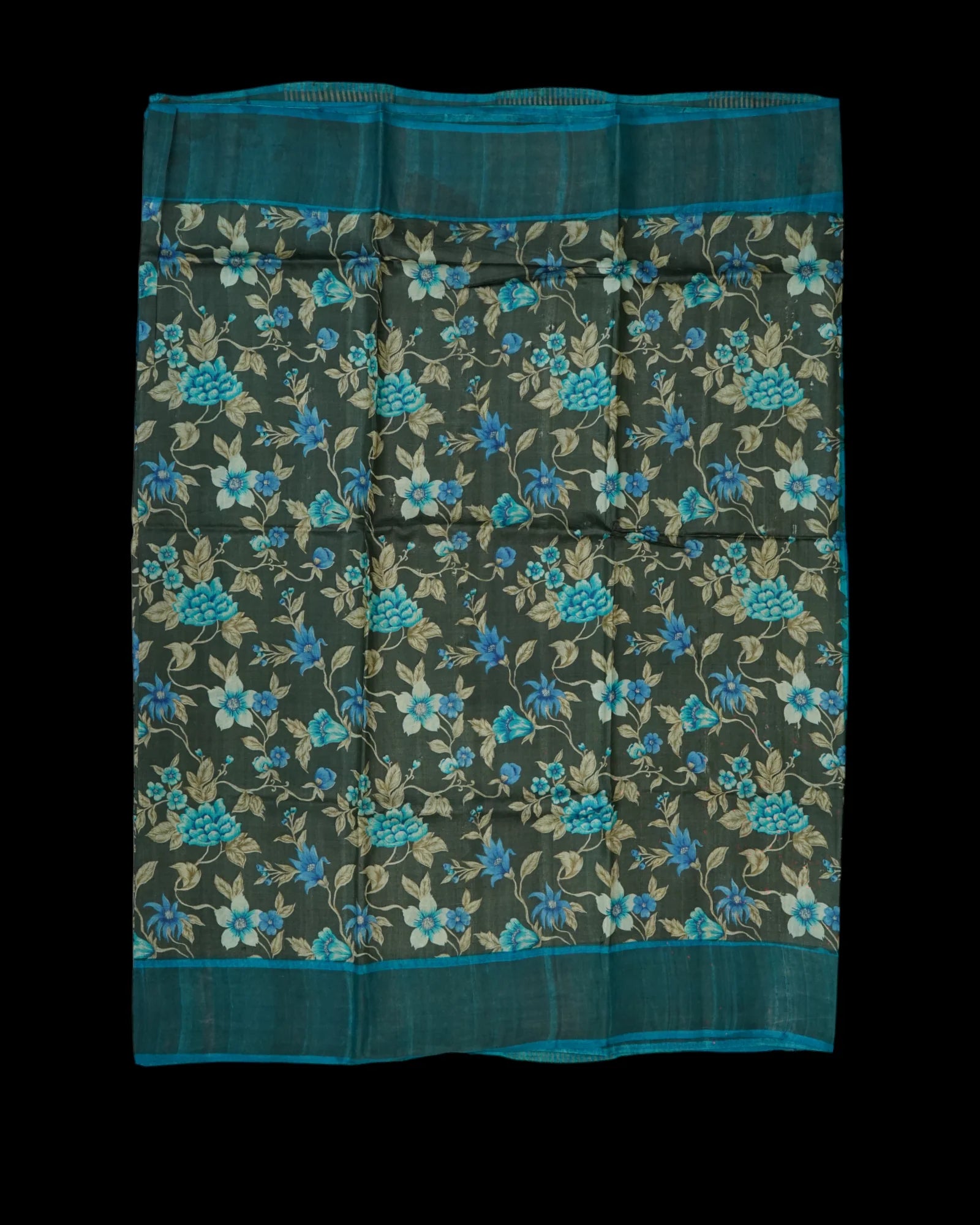 Floral Tussar Silk Mangalgiri Saree