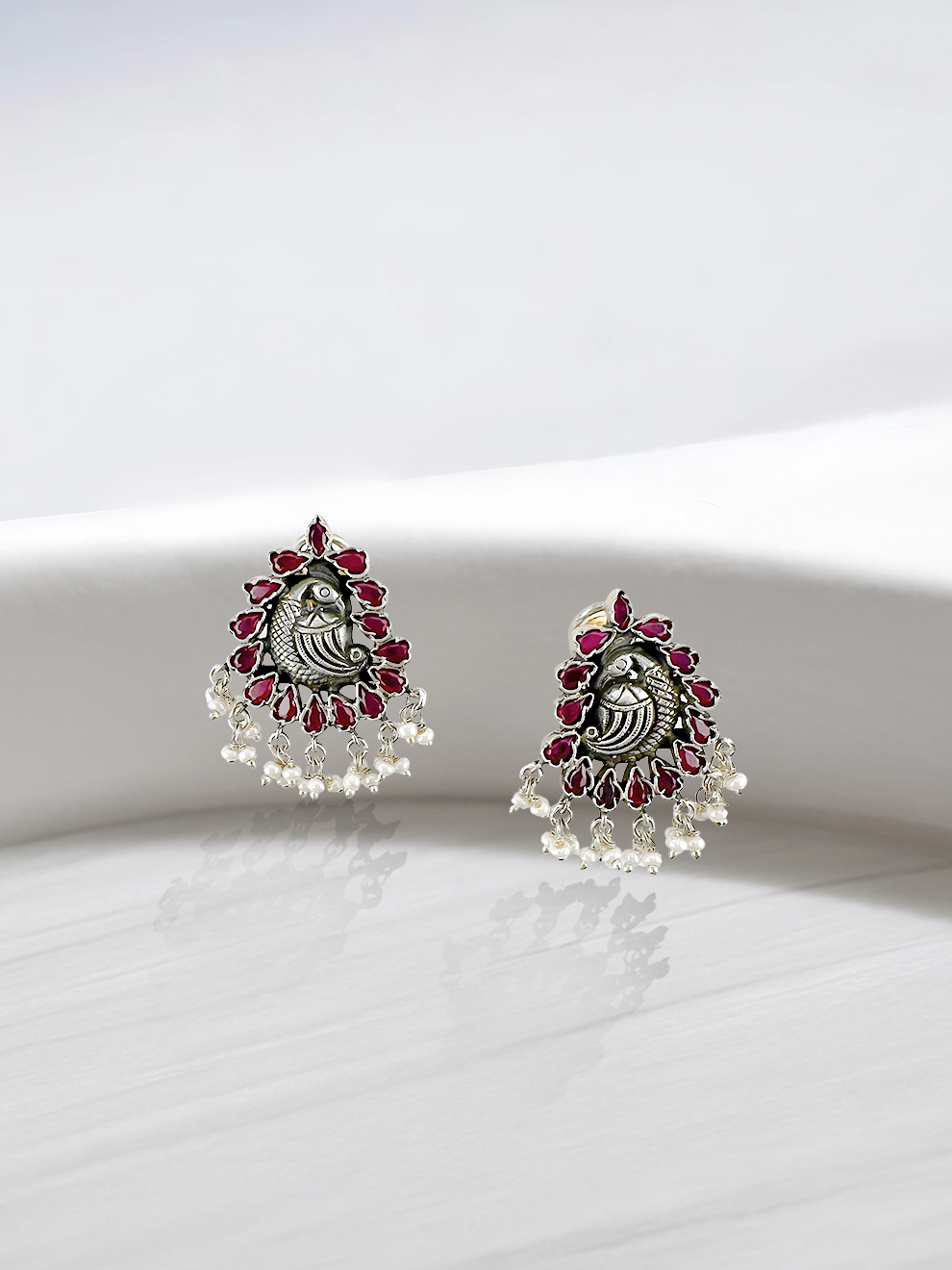 Ruby Pearl Studs