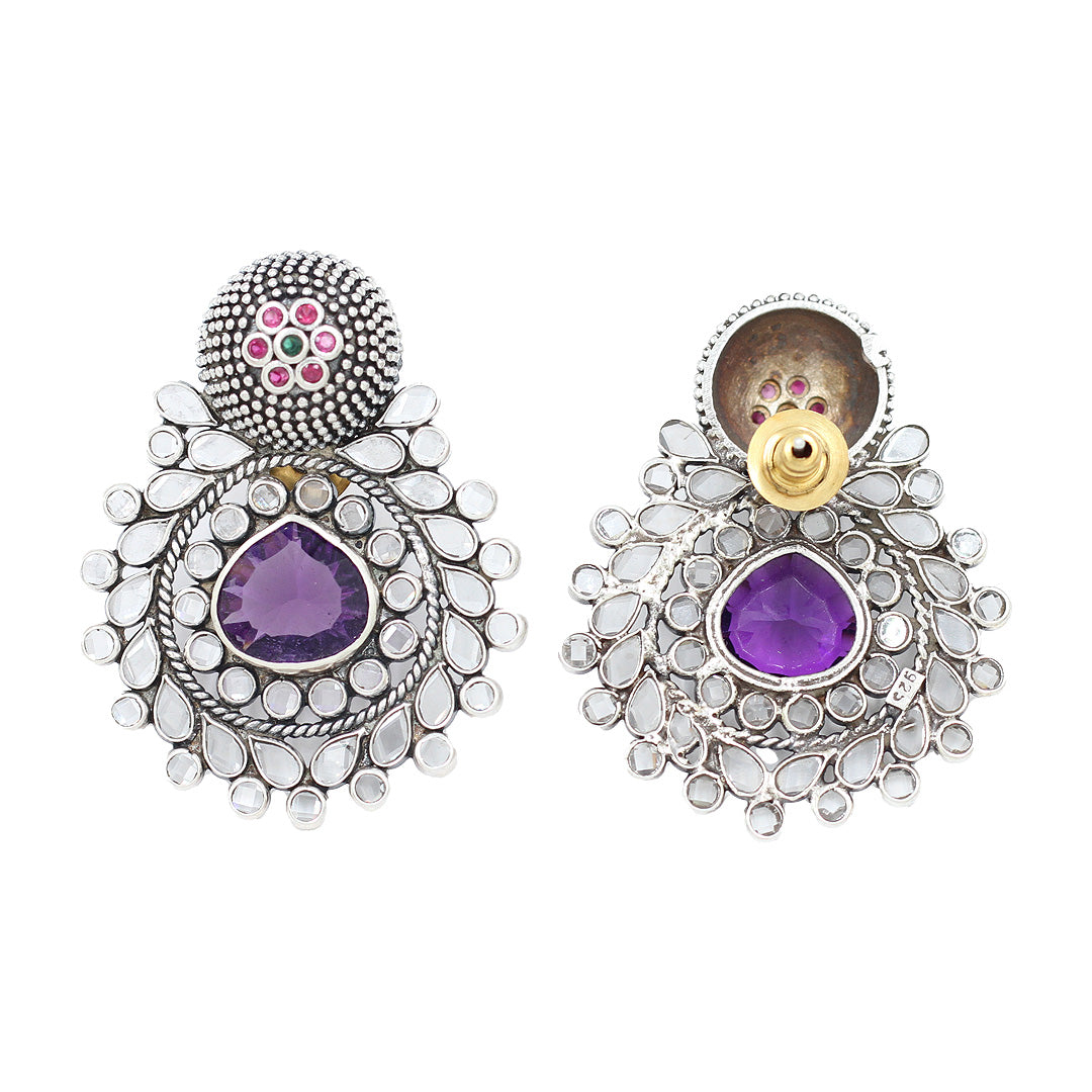 Silver Radiance Purple Earrings