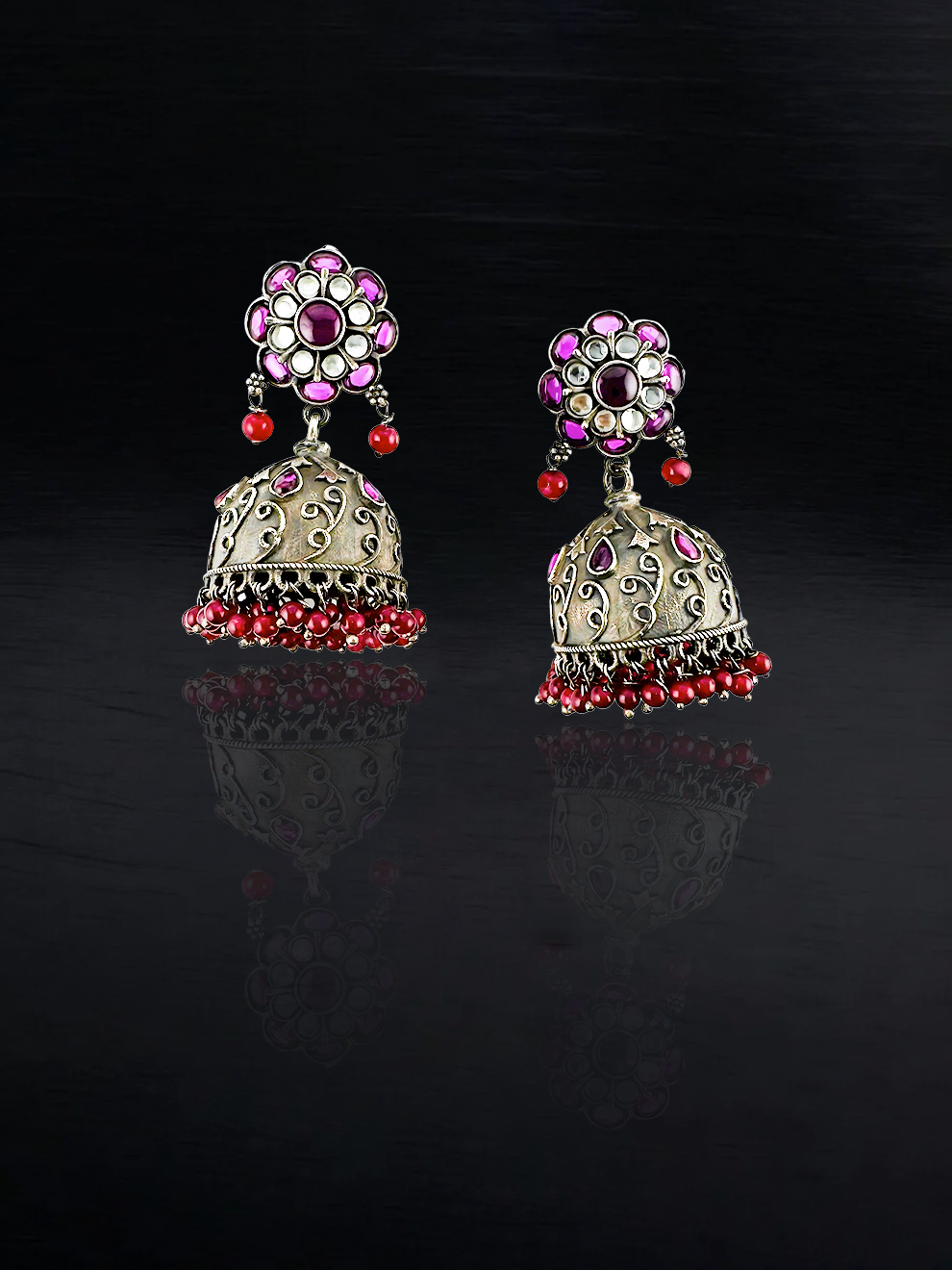 Silver Sway Jhumkas