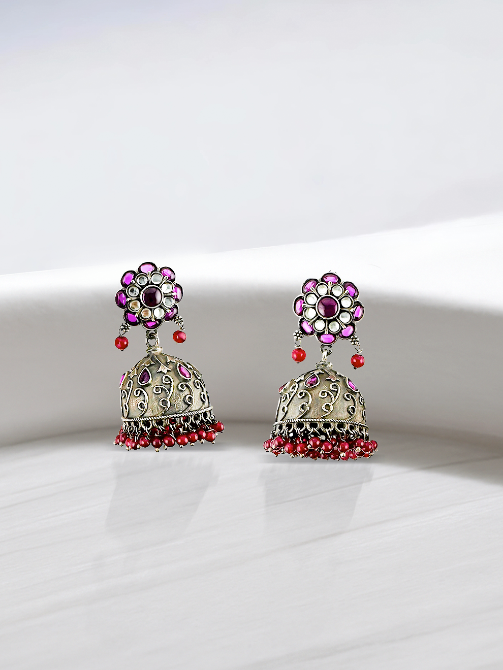 Silver Sway Jhumkas