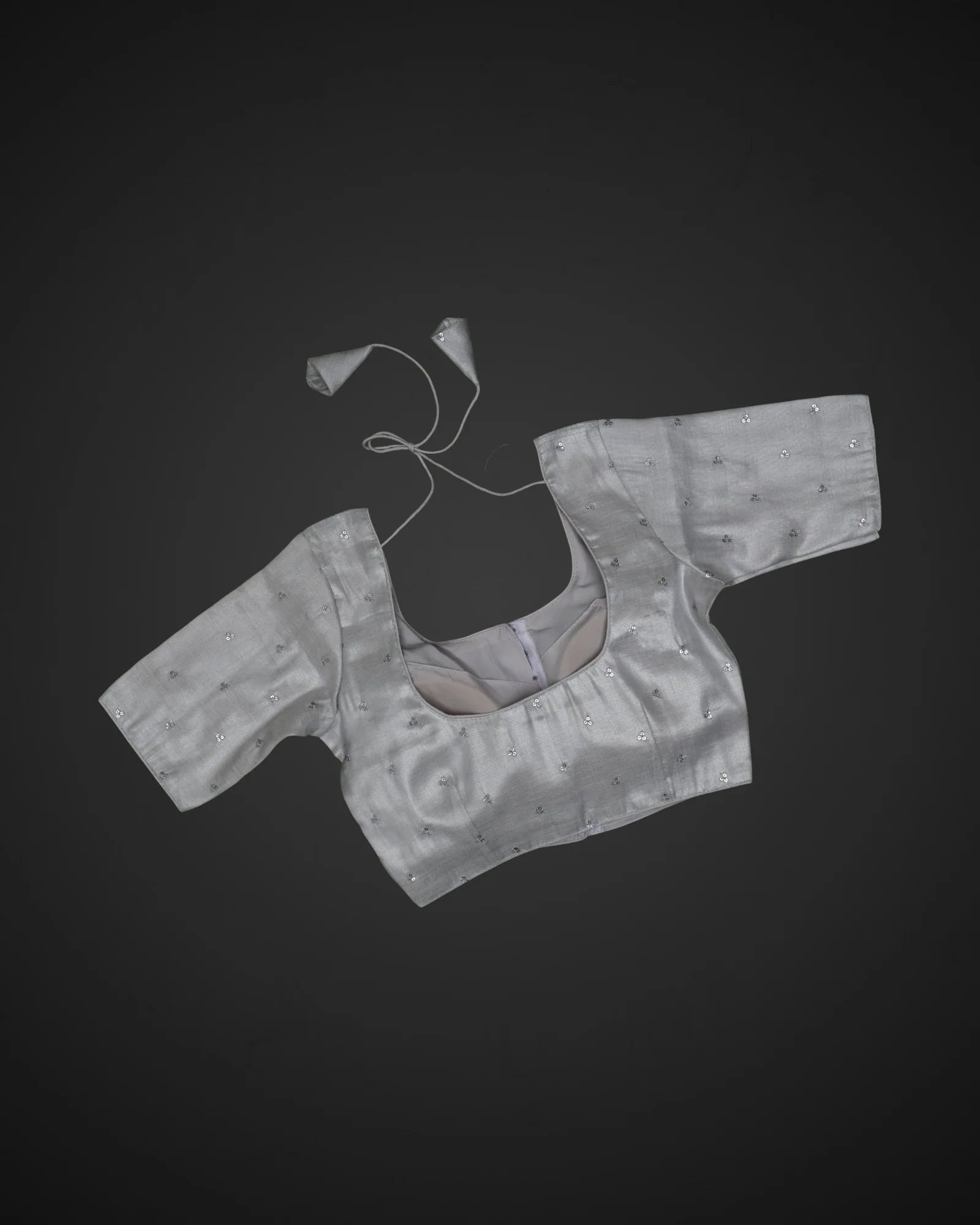 U Neck Cotton Fitted Half Sleeve Blouse