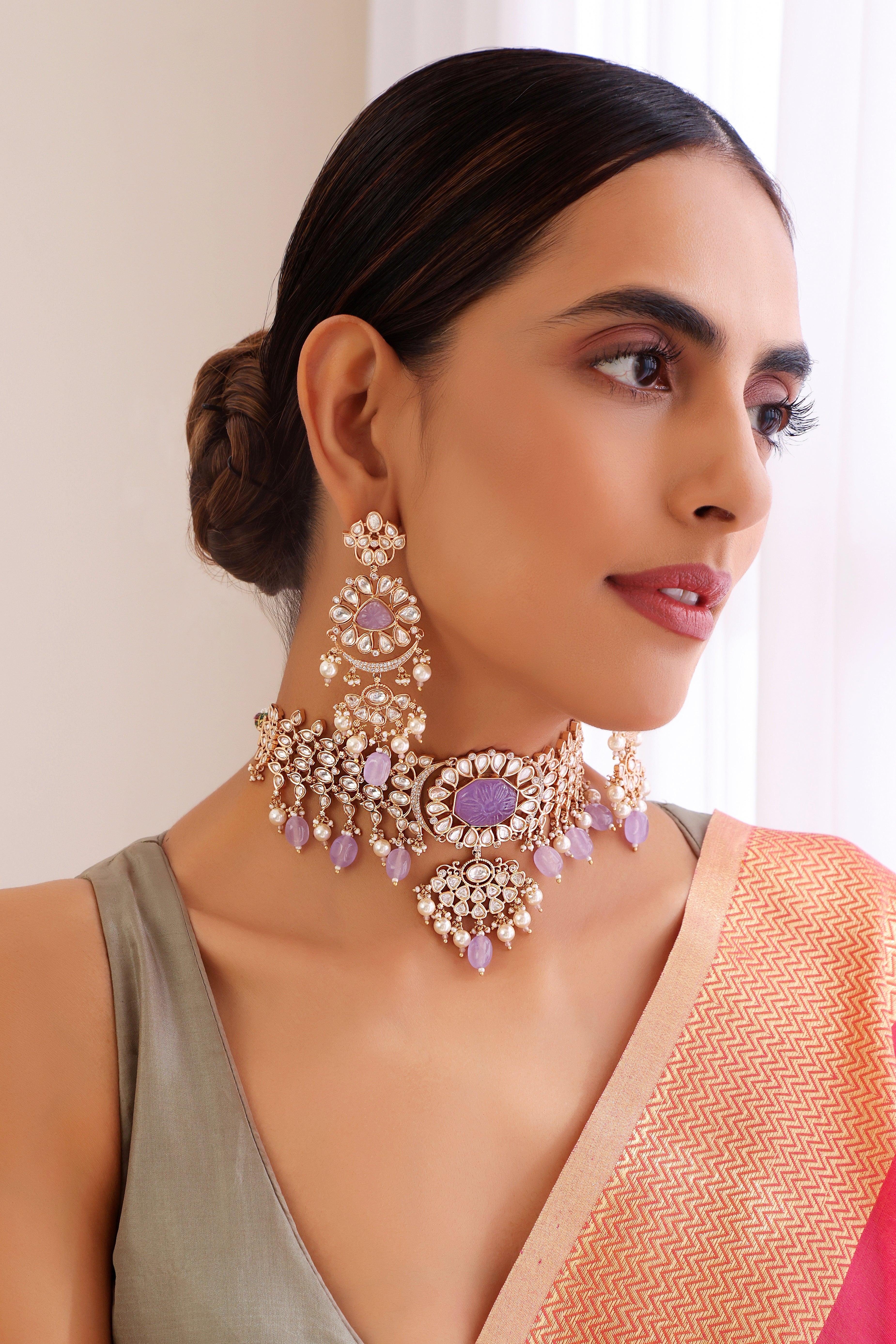 Modern Royalty Polki Choker Set - Dyulokha