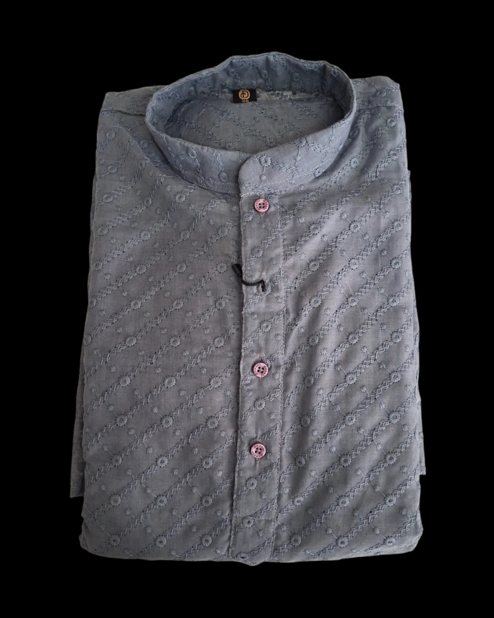 White Cotton Thread Embroidered Kurta Pajama