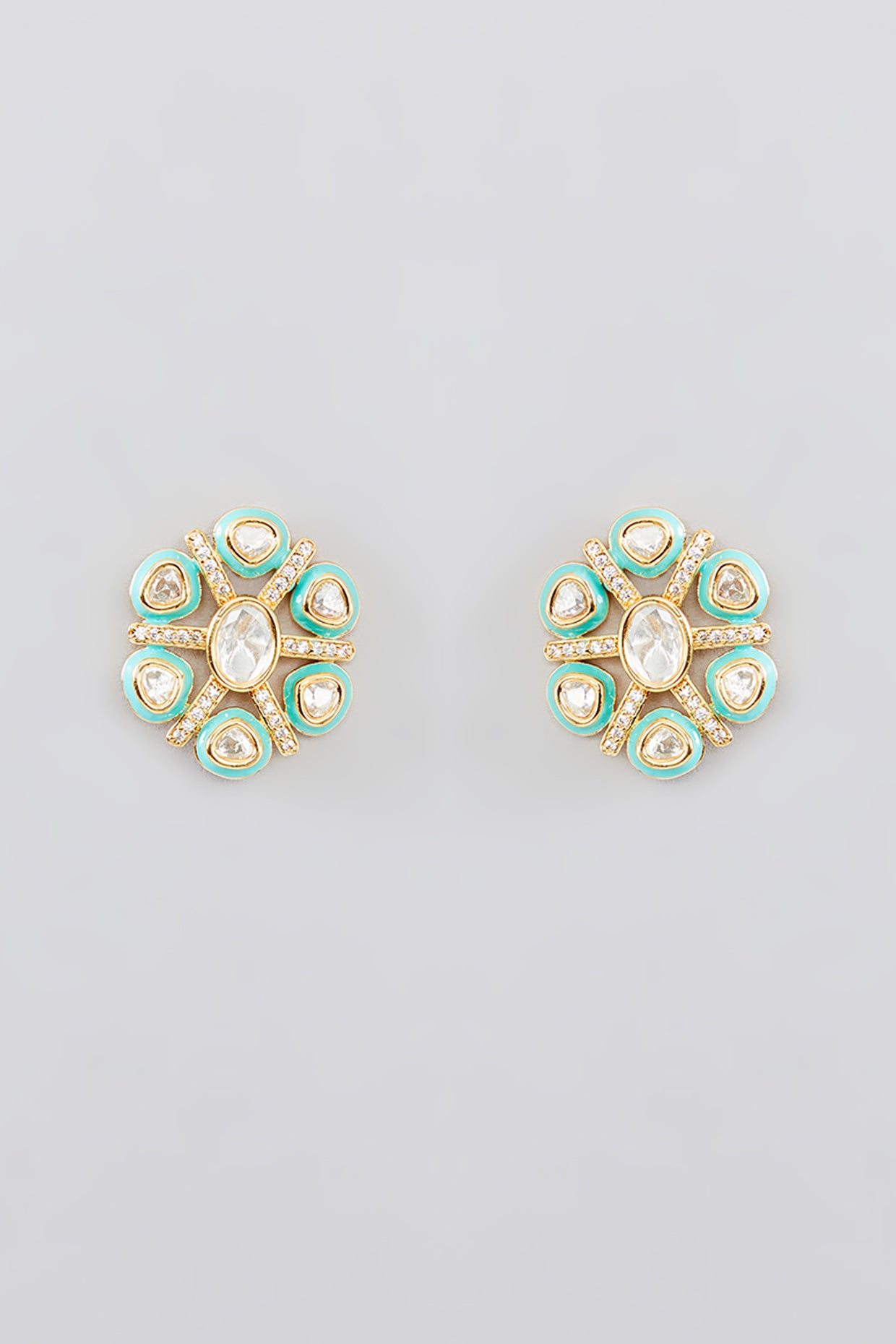 Festive Polki, Turquoise & Pearl Necklace Set