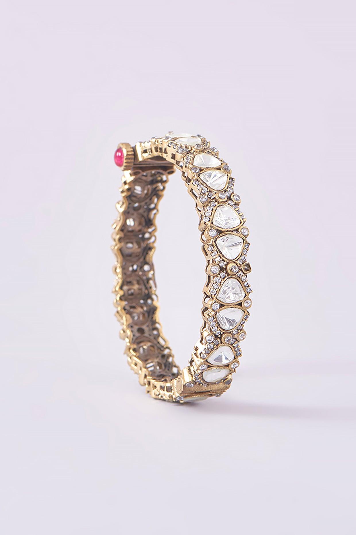 Polki Brilliance Victorian Bangles - Dyulokha