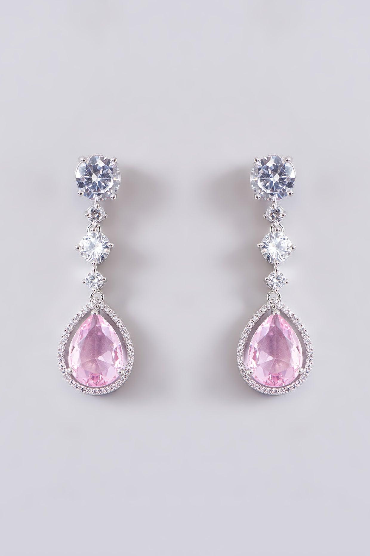 Rose Quartz Radiance Diamond Necklace Set - Dyulokha