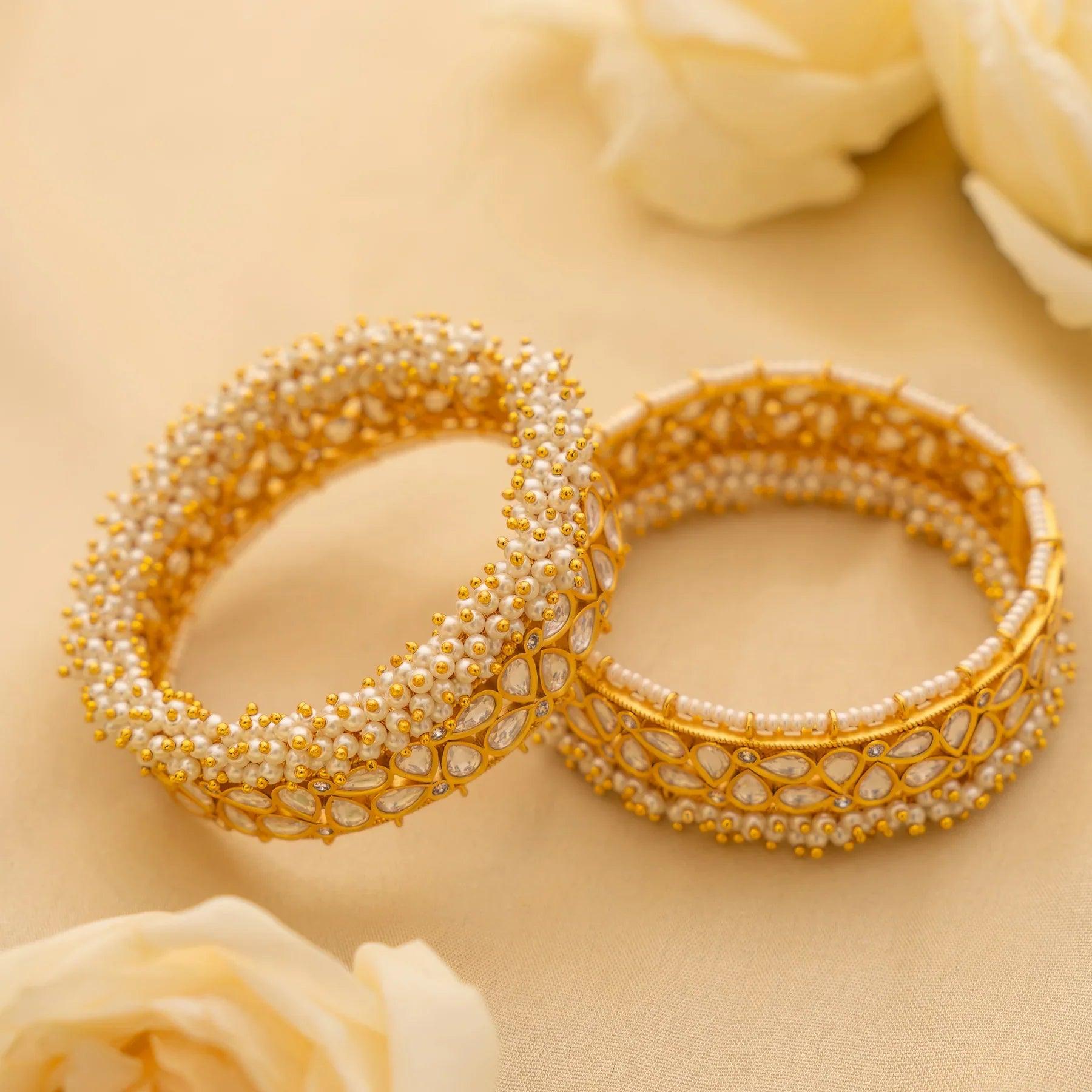Opulent Legacy Kundan Pearl Kadas - Dyulokha