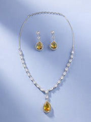 Dazzling Yellow Sapphire Necklace Set - Dyulokha