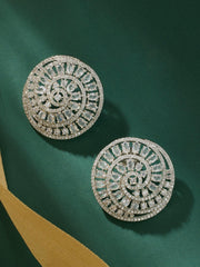 Pure Twirl White CZ Swirly Studs - Dyulokha