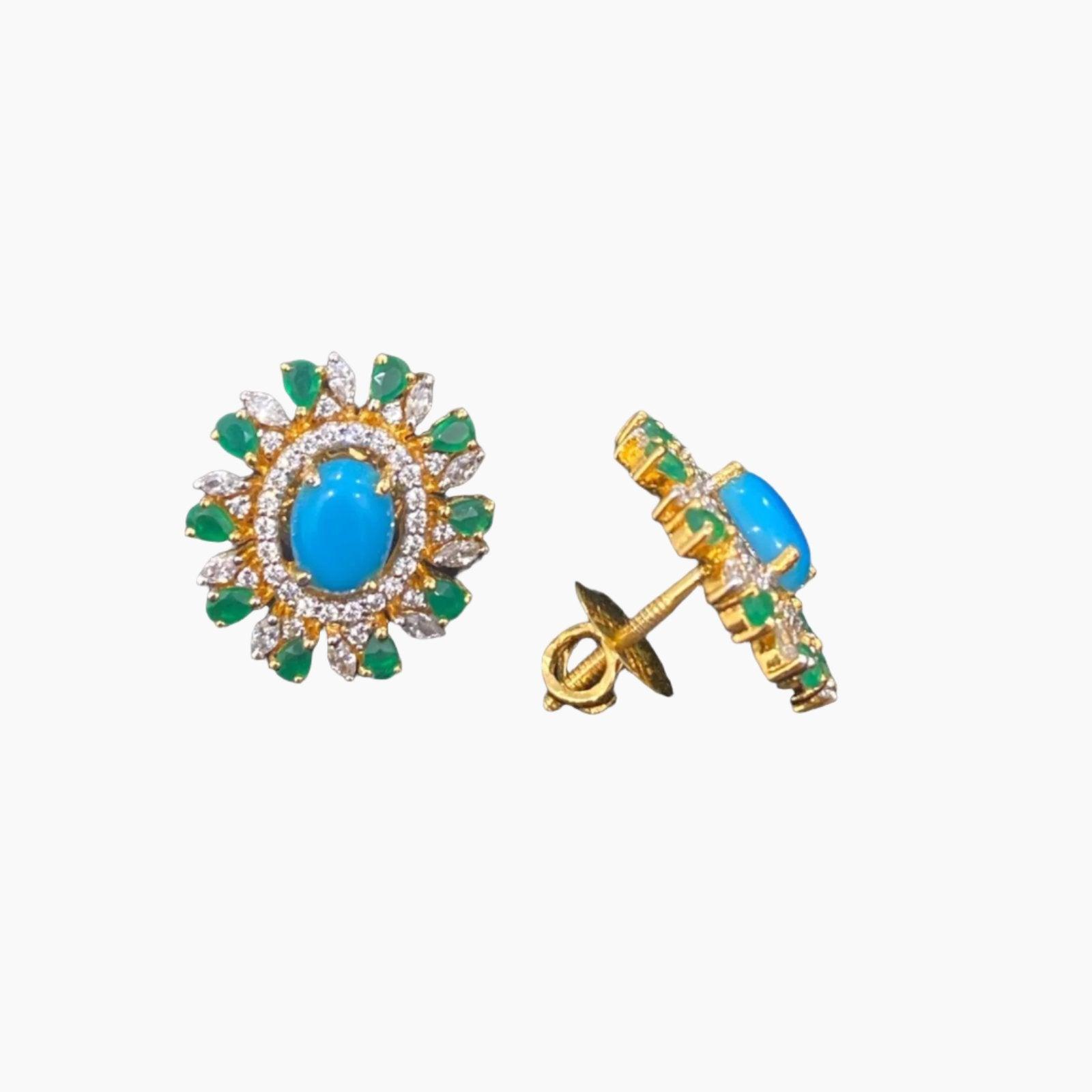 Turquoise Treasured Earrings - Dyulokha