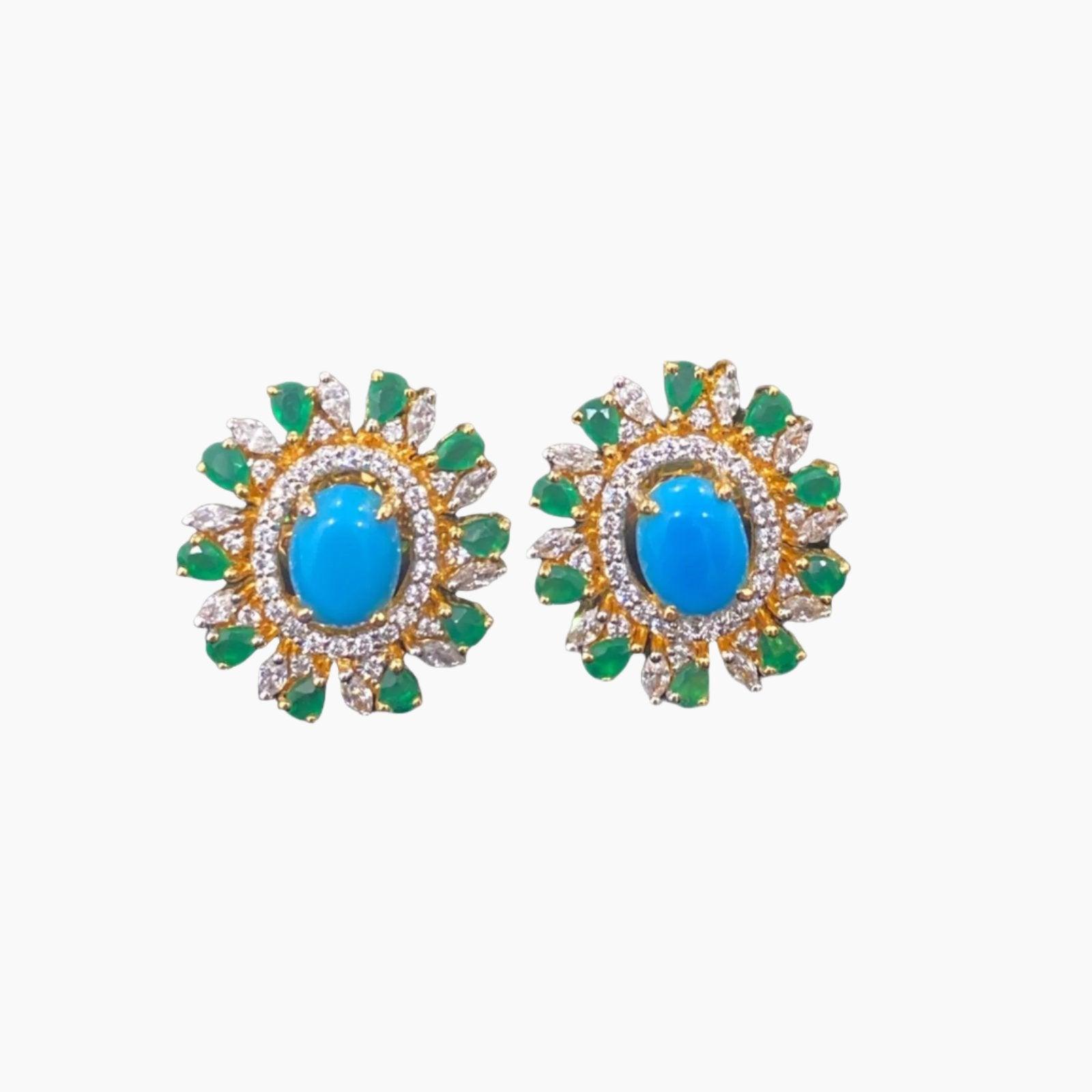 Turquoise Treasured Earrings - Dyulokha