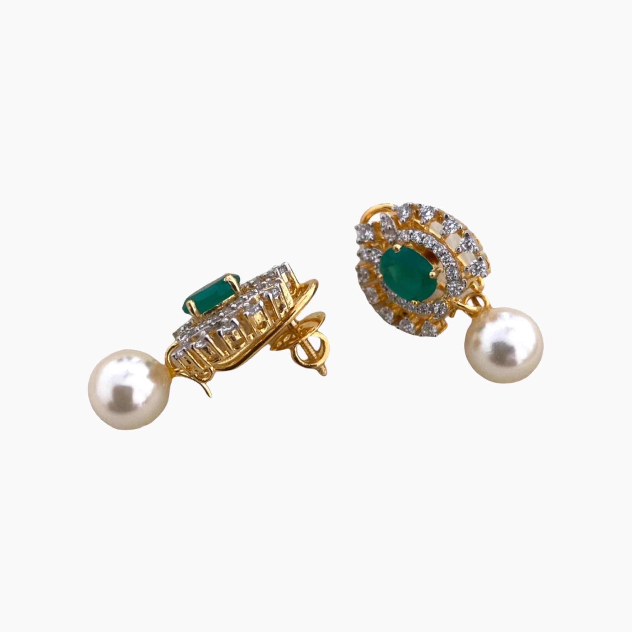 Crimson Onyx & Pearl Drop Earrings - Dyulokha