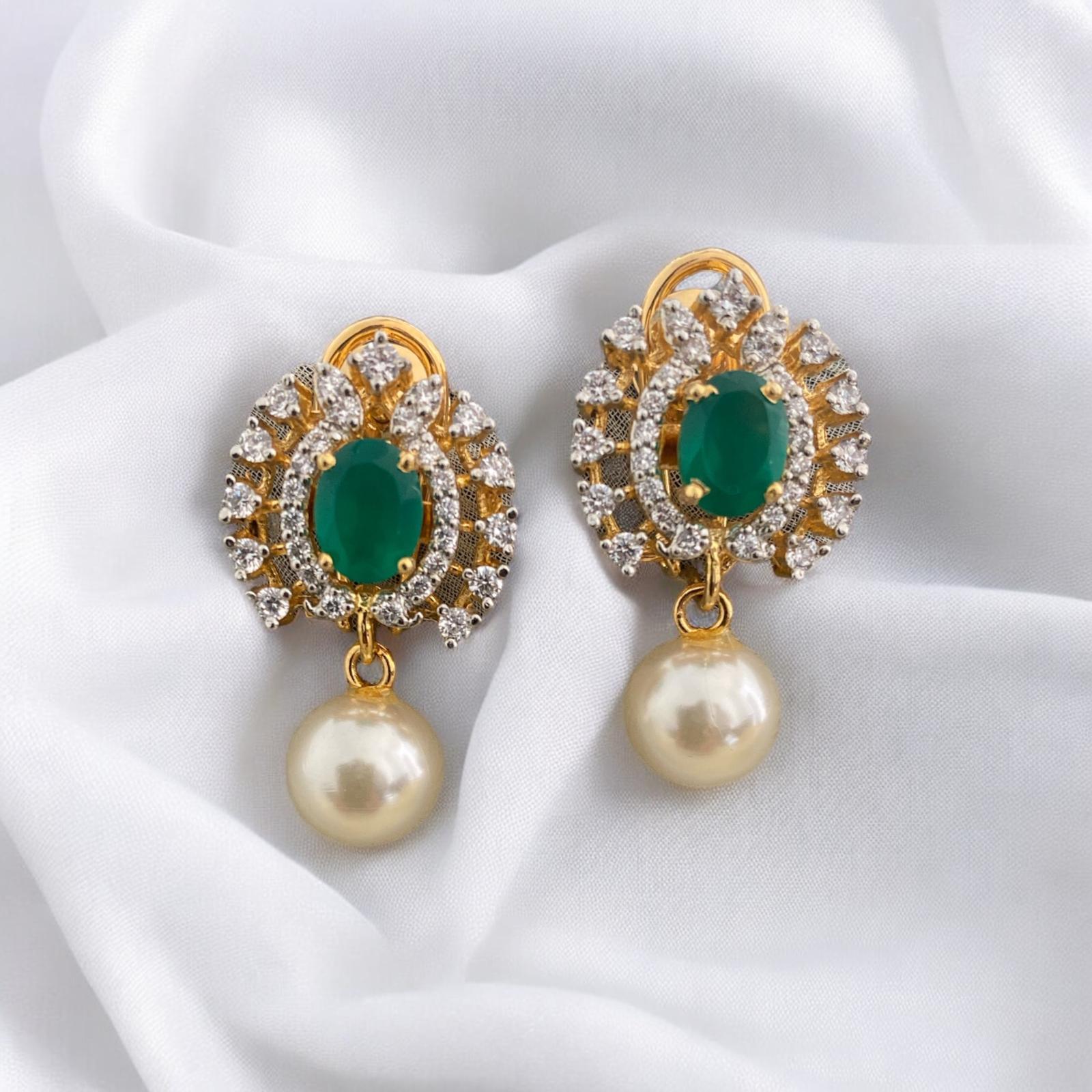 Crimson Onyx & Pearl Drop Earrings - Dyulokha