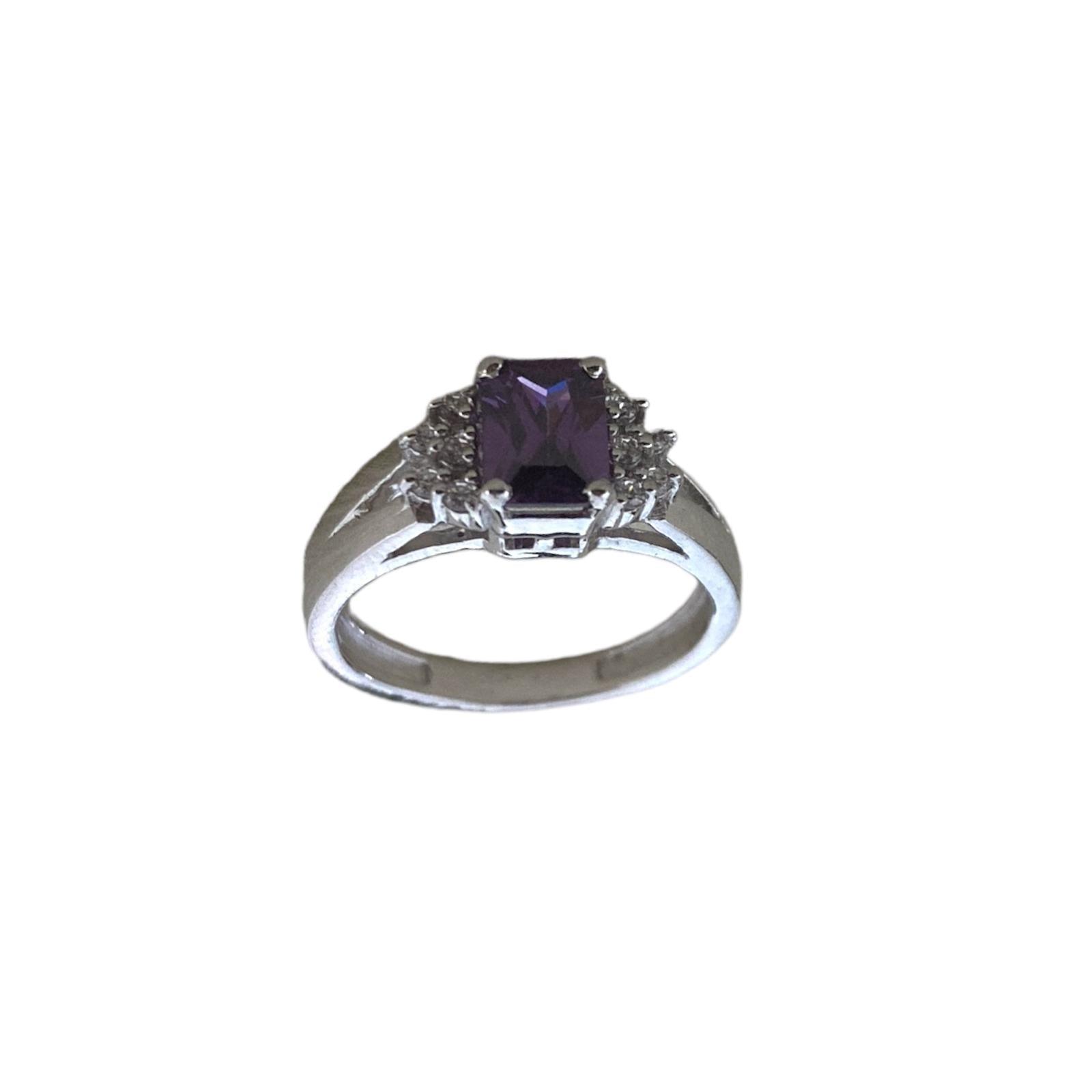 Amethyst CZ Sparkle Ring - Dyulokha