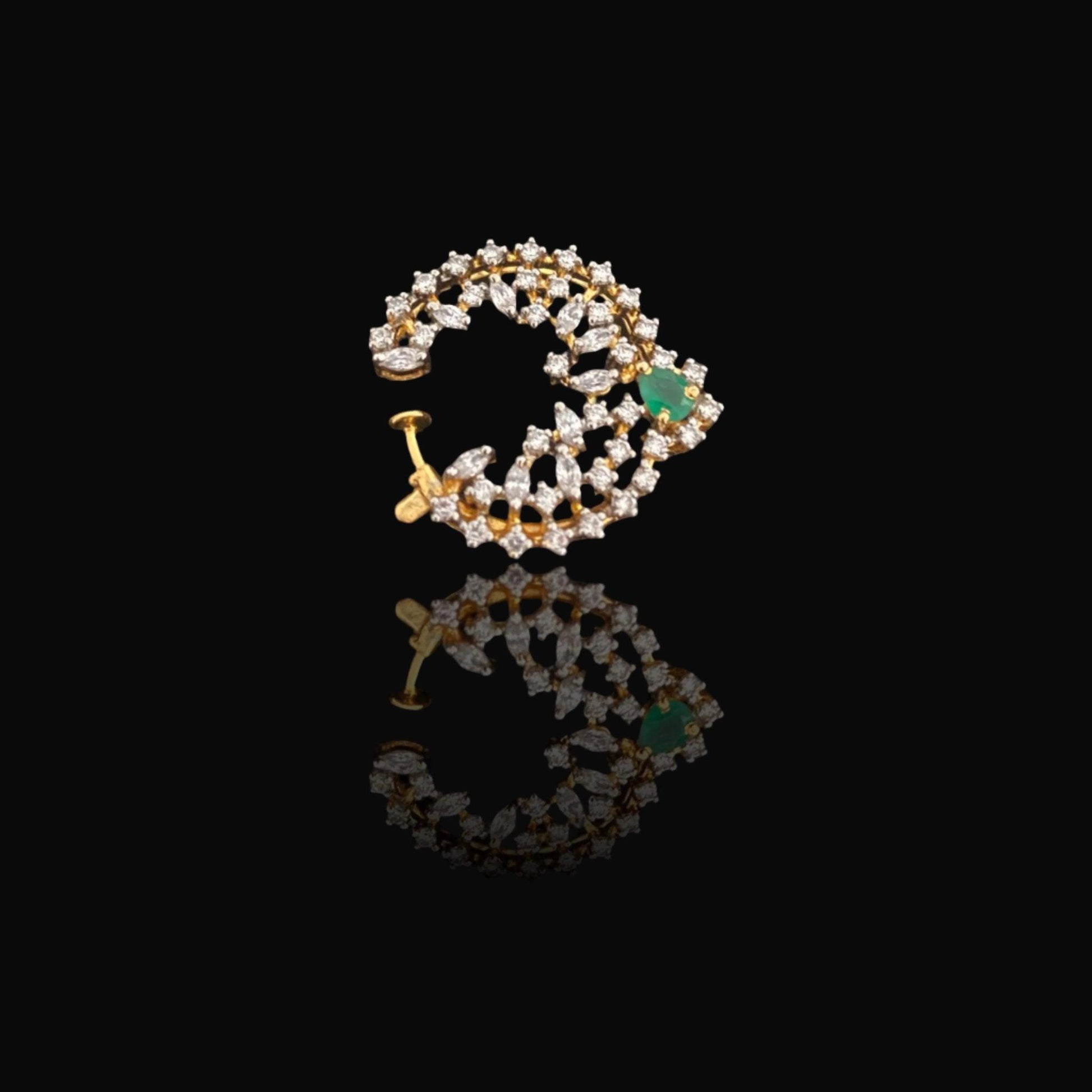 Enchanting Emerald Nose Ring - Dyulokha