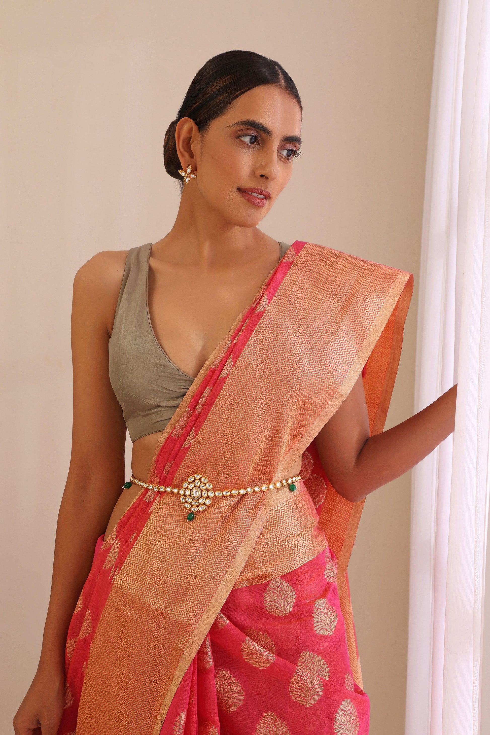 Emerald Adorn Kundan Waist Belt - Dyulokha