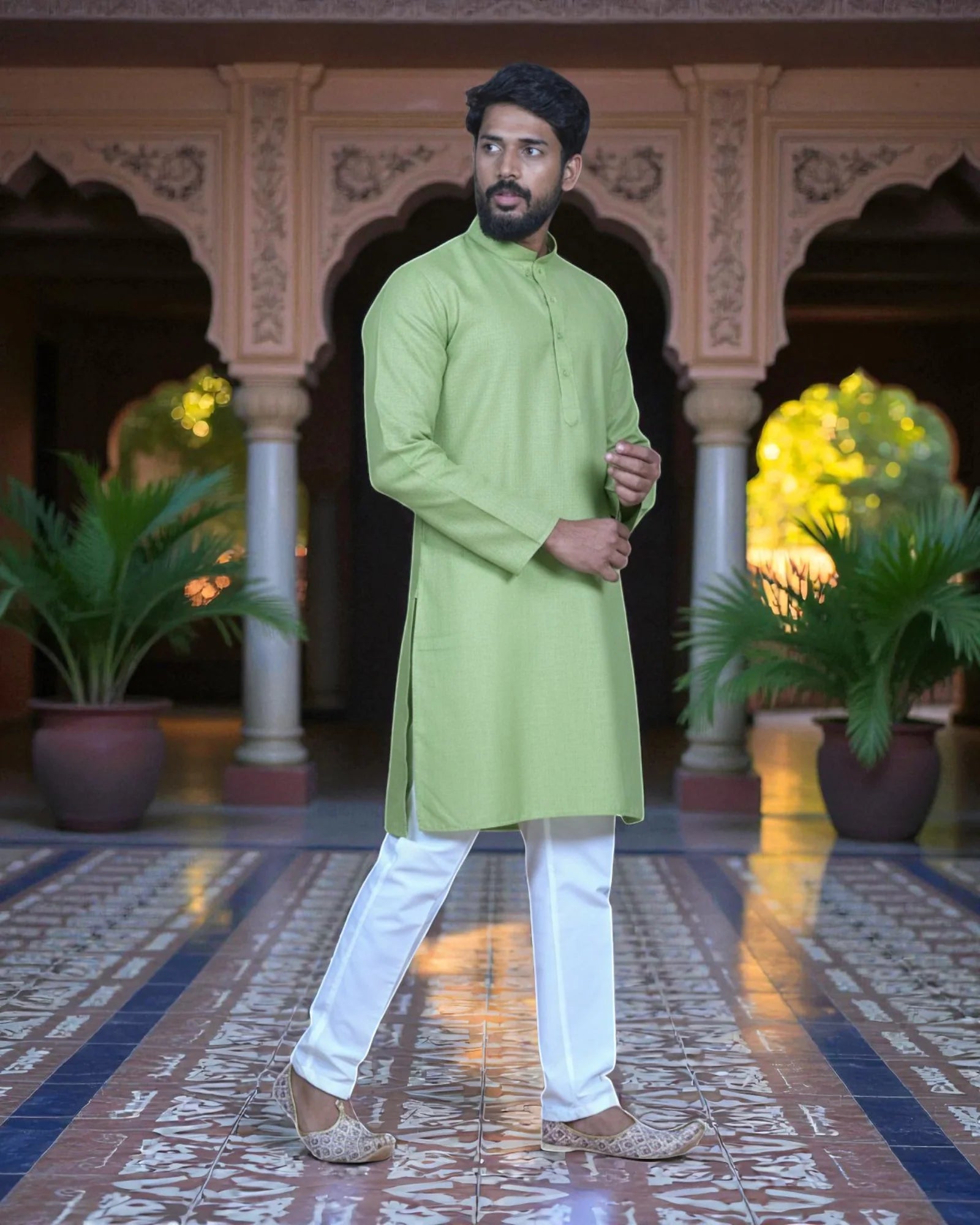 Cotton Plain Kurta Pajama Set