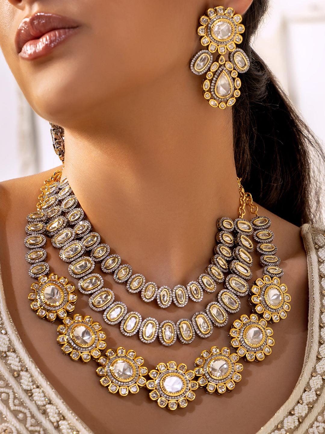 Duo Dazzle Bridal Necklace Ensemble - Dyulokha