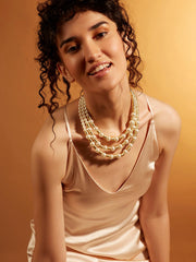 Modern Luxe Three-Layered Pearl Necklace - Dyulokha
